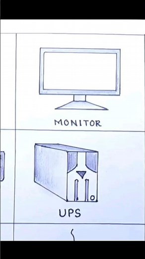 Monitor and UPS drawing