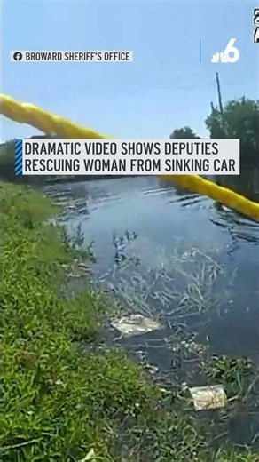 Dramatic video shows deputies rescuing woman from sinking car in Pompano Beach