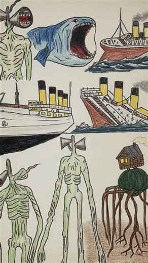 siren head drawing #shortsviral #viralvideo #animation #sirenhead #sirenheadhulk #horror