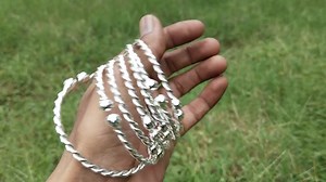 Sterling Silver West Indian Bangle Set - Handmade Thick Silver Ball Bracelets - Etsy