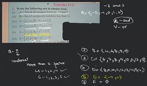 Exercise 17.1Write the following sets in tabular form.(i) \ma... | Filo