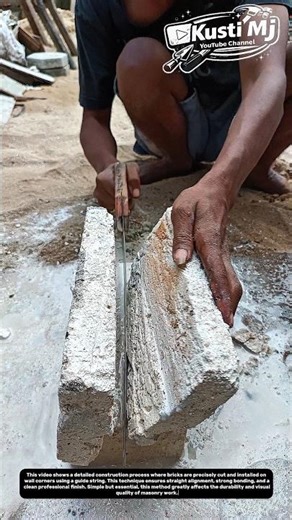 Precision Brick Cutting & Corner Wall Installation Technique for Perfect Alignment.