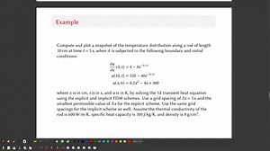 09.01 - Transient Heat Equation - Finite Difference Method Example