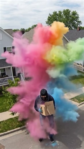 Epic Package Thief Gets Color Bombed!