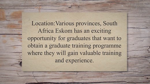 ESKOM: INTERNSHIPS PROGRAMME 2023