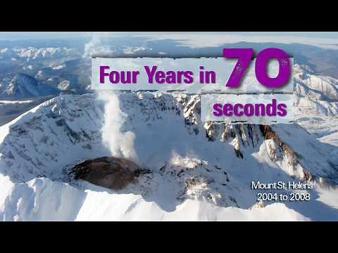 Time-lapse images of Mount St. Helens dome growth 2004-2008