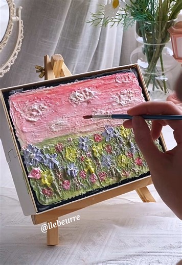 Cake Canvas Painting Process in Time Lapse