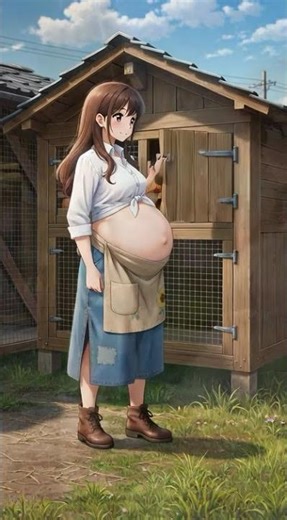 A pregnant woman works on a farm. Curious about the next part? #pregnant #babybump #pregnantwoman