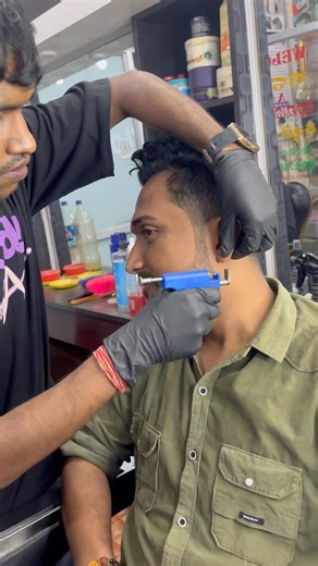 Ear 👂 piercings for boys 🔥🤩 #viral #howtocutcurlyhair #barberlove #earpiercing