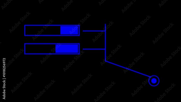 animation of media blue color sing person or tv news title, news studio animation of call out box animated and black background