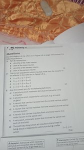 Use the diagram of the reflex arc in Figure 6.6 on page 44 to a... | Filo