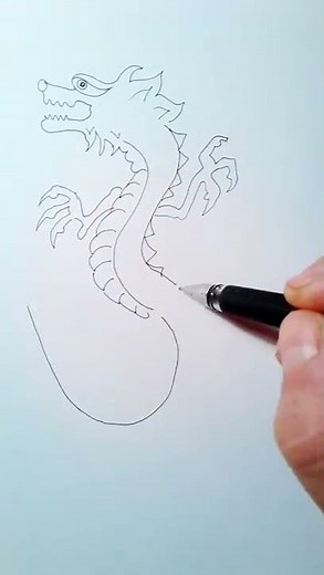 How to draw Chinese dragon