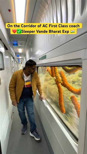 On the Corridor of AC First Class coach ❤️✅Sleeper Vande Bharat Exp 🇮🇳