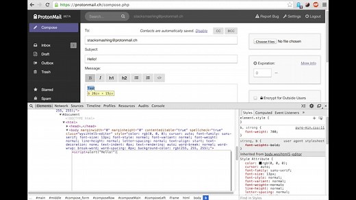 Hacking protonmail - with a browser.
