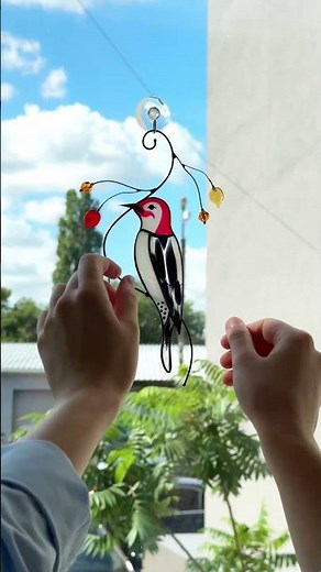 Hanging Stained Glass Birds – Let the Light In 🐦🌞 #stainedglass #homedecor #birds