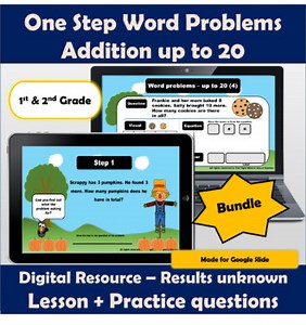 Digital one step addition word problems | Results unknown | Bundle