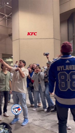 So, Colonel Sanders is alive here in Toronto and partying with us? 👀 😂 Rooting for the Blue Jays? 💙 #KFC grandpa is alive! 🍗🙌 😂 #ColonelSanders #toronto #WorldSeries #wantitall #bluejays | Carrol Briones