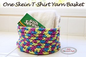 Quick T-shirt Yarn Crochet Basket FREE Pattern - Nicki's Homemade Crafts
