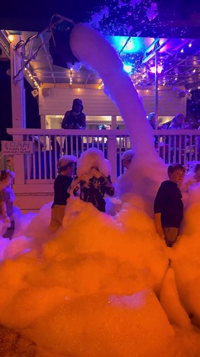 Have you ever been to a foam party?! I went to a few back in the day when we would go to Cancun on spring break. Anyone else go to a foam party in Cancun?? This one is at the Hangout in Gulf Shores, Alabama the foam party would start every hour on the hour and for about 10 minutes the machine would shoot foam out! The kids had a blast dancing and playing in the foam! Would you jump in and join?! #gulfshores #gulfshoresalabama #travelwithkids #foamparty #kidsactivities
