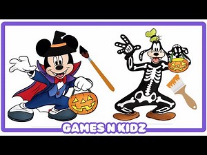 Mickey Mouse Halloween Coloring Game | Kids Gameplay