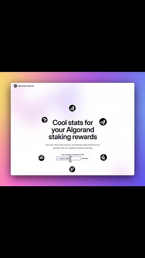 Algonoderewards.com A new community-built mini web app lets you track your Algorand staking rewards. See your total ALGO earned, min/max rewards per block, and more. | Algorand Foundation