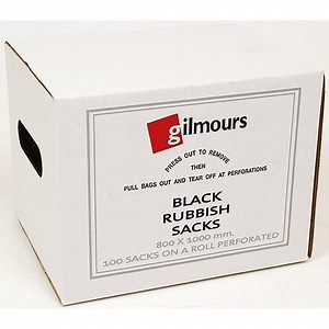 Black Rubbish Sacks Large 100's pack (59087)