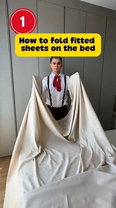 How to fold fitted sheets on the bed? 😎 #lifehack #lifehacks #diy #sheets #howto #reels | Andre Life hack
