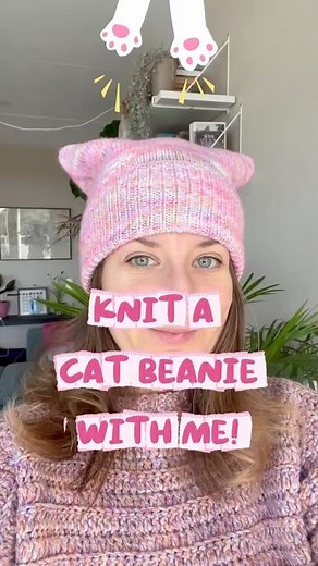 How to knit a cat hat, a cat beanie 💖 #crochet #crochethat #cathat