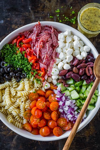 Calling All Pasta Lovers! This is an easy, make-ahead Italian Pasta Salad that is perfect for meal prep. RECIPE: https://natashaskitchen.com/italian-pasta-salad/ | NatashasKitchen.com