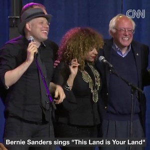 Americans from California to the New York island got a glimpse of Bernie Sanders singing, on a #SuperTuesday when he got four wins. http://cnn.it/1pnjiAm | CNN