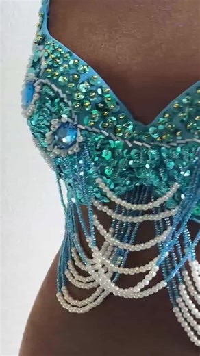 BLUE Bra Glamorous Belly Dance Bra – Sequin & Beaded Performance Top for Dancers, Festivals Costumes - Etsy