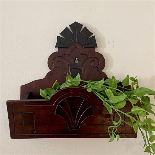 Vintage Wooden Wall Box Letter Holder | Planter | Book Holder | Storage Caddy - Etsy