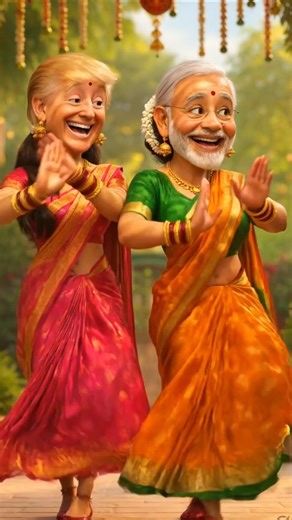 जब Trump aur Modi bane desi dancers 💃😂 | Pixar Style Dance Viral Short 🔥 #shorts