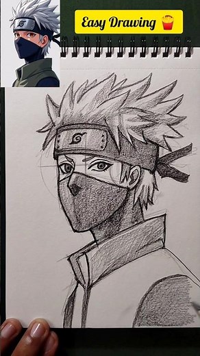 How to draw Kakashi hatake step by step | Anime Drawing Easy for beginners | Kakashi hatake easy art