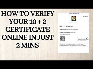 How to verify of 10+2 Certificate/Marksheet Online