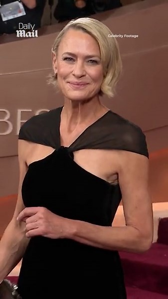 Robin Wright rocks black gown at the 2026 Golden Globes