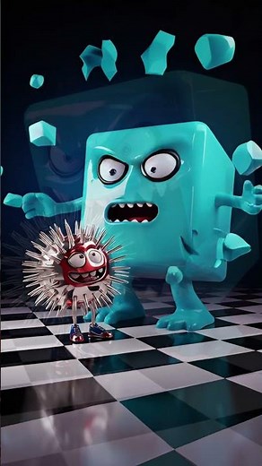 Spiky Monster Comedy | 3D Cartoon Monster Short Animation #animation #funnycartoon #funnymonsters