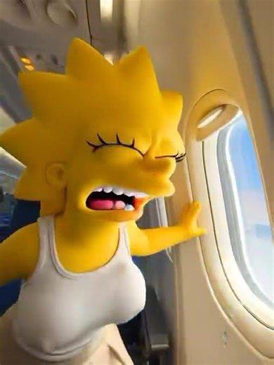 Lisa Simpson AIRPLANE MELTDOWN – Smashes Seats & AXES the Window! 😱✈️🪓