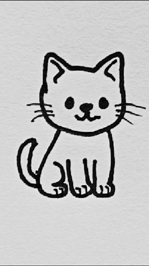 How to draw a cat || Easy drawing step by step || simple drawing for beginners #cat #art #simple