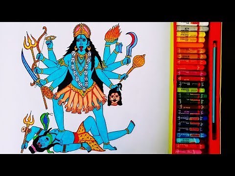 Beautiful Painting Of Goddess MahaKali | Drawing Of MahaKali Mata And Lord Shiva | By Drawing Art
