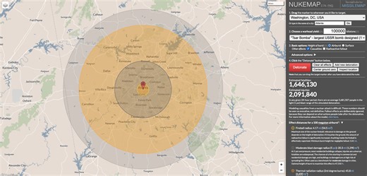 What a bomb would do: Website visualizes nuclear attacks
