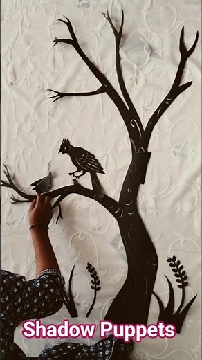 How to setup characters for shadow puppets story making//shadow puppets #shortsfeed #paperpuppets🐦