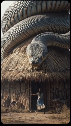 A huge python descending from the roof