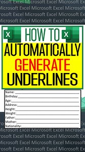Excel Tips: Type and Automatically Generate Underlines in MS Excel. 𝐊𝐞𝐞𝐩 𝐨𝐧 𝐥𝐞𝐚𝐫𝐧𝐢𝐧𝐠! 🙂 #ExcelTips #PDFtoEXCEL #ExcelTutorial #ExcelHacks #MicrosoftExcelTraining | DieT