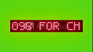 DIAL 1098 FOR CHILD HELPLINE IN INDIA Scrolling Red Dot Matrix LED Text Animation on Green Screen Seamless Loop