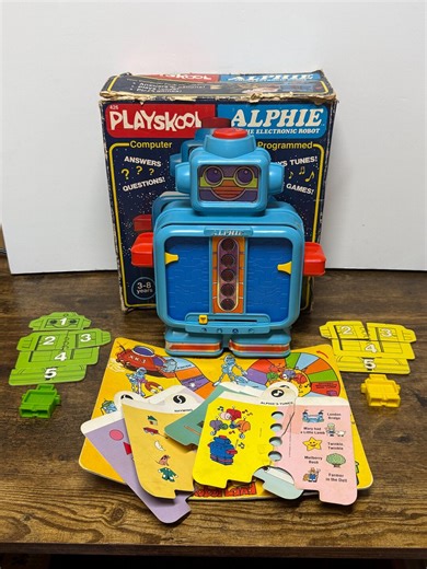 Vintage Playskool 1976 Alphie Robot Game Incomplete Works! - Etsy