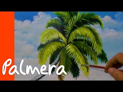 Como Pintar una PALMERA al Óleo o acrílico - Paisaje al oleo