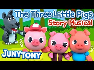 The Three Little Pigs with Play-Doh | Stop Motion Animation | Story Musical for Kids | JunyTony