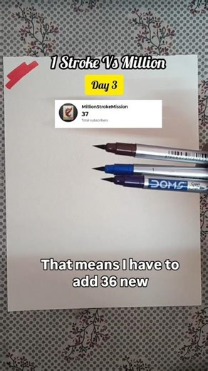 36 STROKES?! Day 3 is getting CRAZY! 📈🎨 #Artchallenge #MillionStrokeMission