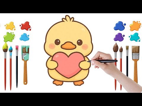 How to Draw a Cute Duck 🐥 | Easy Drawing for Kids